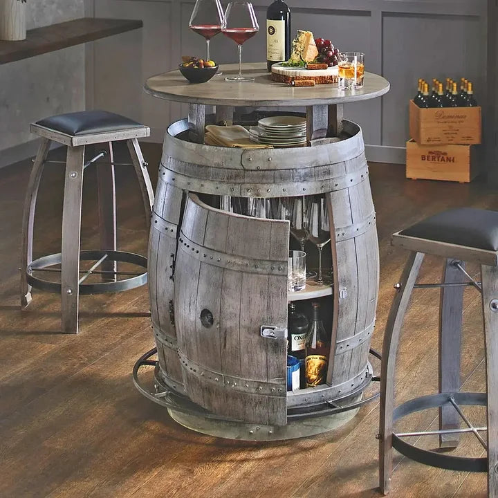 The Ultimate Wine Barrel Table (1 Table + 2 Chairs)