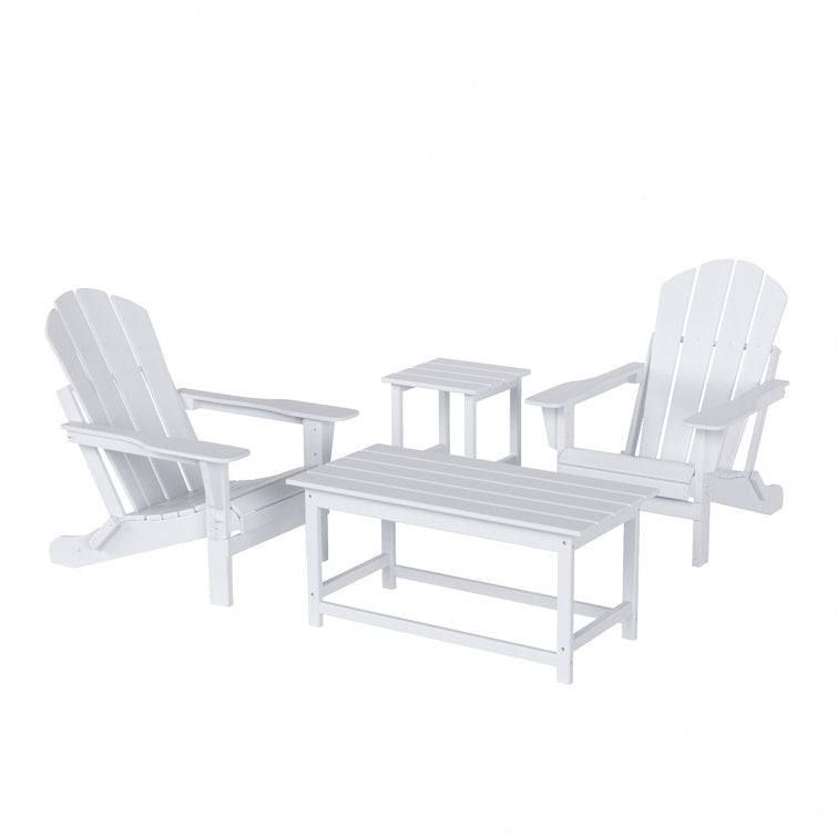 Kirkham Plastic Folding Adirondack Chair with Table