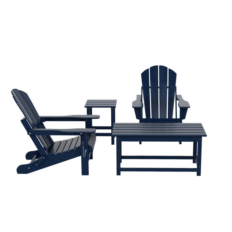 Kirkham Plastic Folding Adirondack Chair with Table