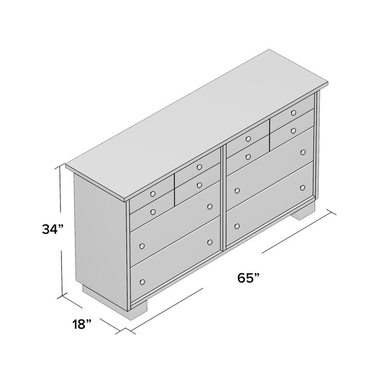 Cooksey 6 Drawer 65'' W Double Dresser