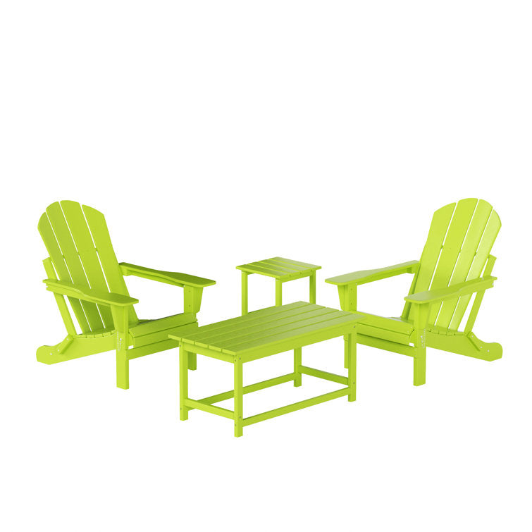 Kirkham Plastic Folding Adirondack Chair with Table