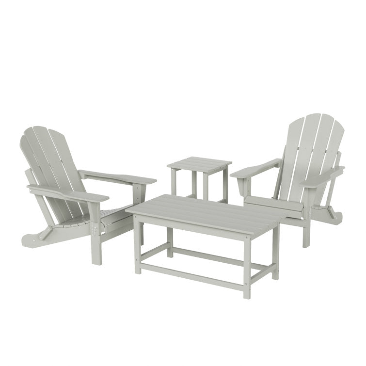 Kirkham Plastic Folding Adirondack Chair with Table