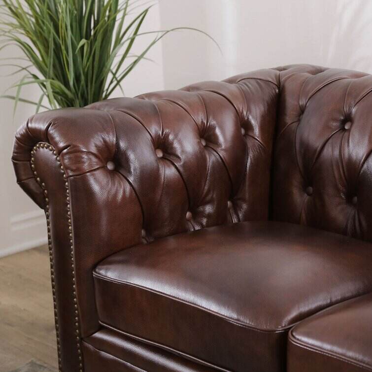 Ophelie 87'' Leather Sofa