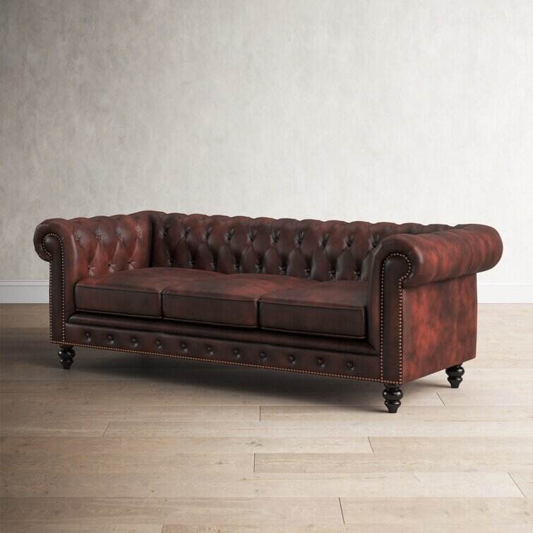 Ophelie 87'' Leather Sofa