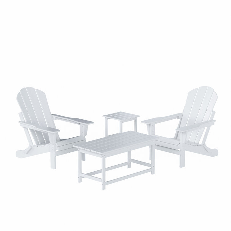 Kirkham Plastic Folding Adirondack Chair with Table