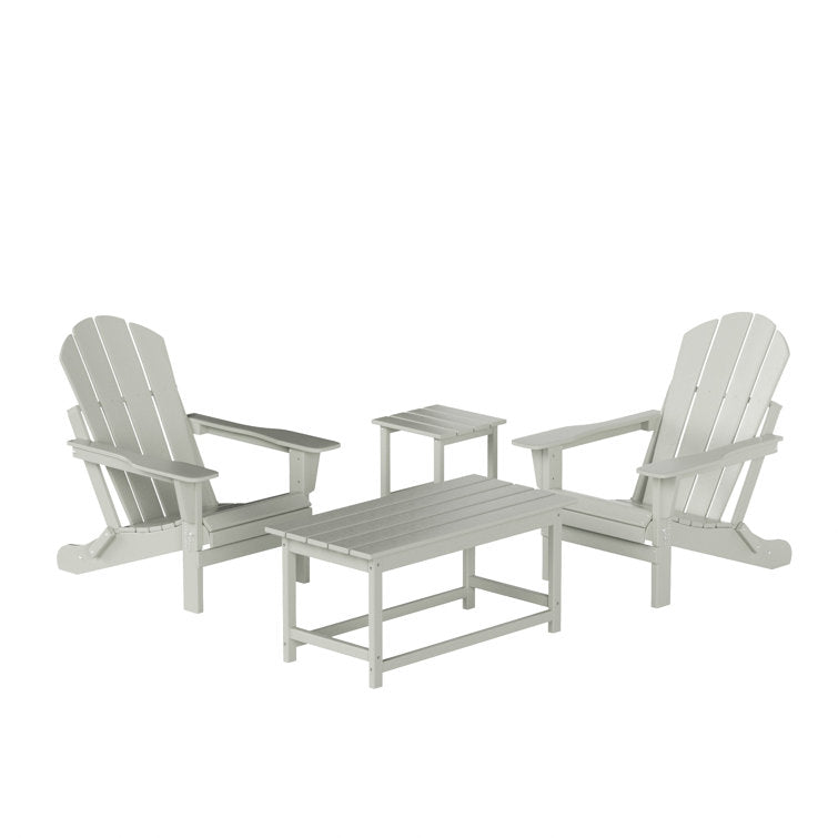 Kirkham Plastic Folding Adirondack Chair with Table