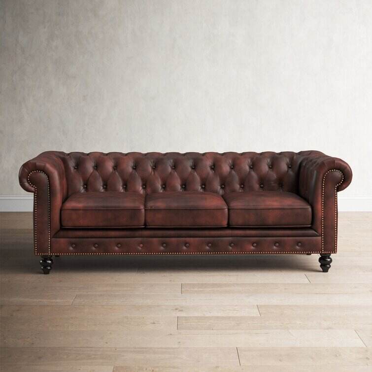 Ophelie 87'' Leather Sofa